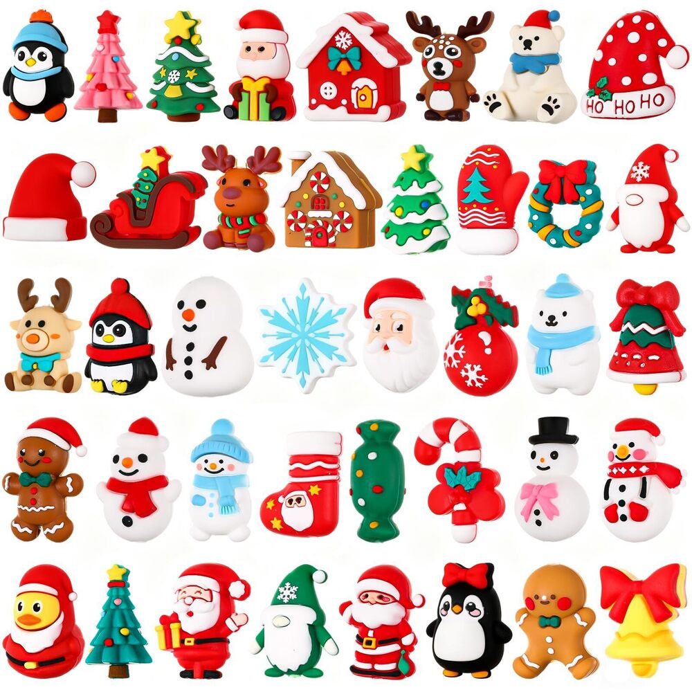 8961 40 Pcs 3D Silicone Focal Beads Pens Character Beads Bulk Funny